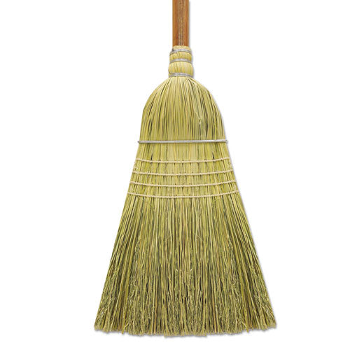 Corn/fiber Brooms, Corn/synthetic Fiber Bristles, 36" Overall Length, Gray/natural, 12/carton