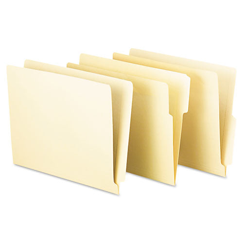 Manila End Tab Folders, 9.5" High Front, Straight 1-ply Tabs, Letter Size, Manila, 100/box