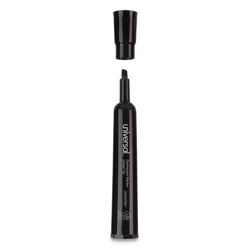 Chisel Tip Permanent Marker, Broad Chisel Tip, Black, Dozen