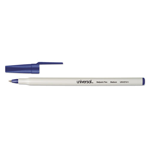 Ballpoint Pen, Stick, Fine 0.7 Mm, Blue Ink, Gray Barrel, Dozen