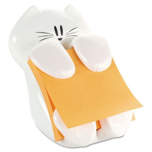Cat Notes Dispenser, For 3 X 3 Pads, White, Includes (2) Rio De Janeiro Super Sticky Pop-up Pad
