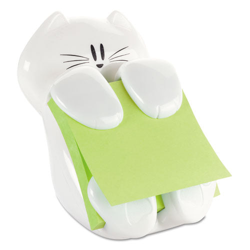 Cat Notes Dispenser, For 3 X 3 Pads, White, Includes (2) Rio De Janeiro Super Sticky Pop-up Pad