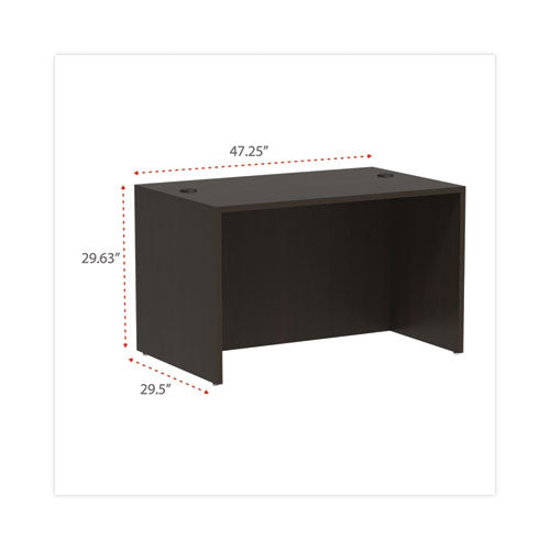 Alera Valencia Series Straight Front Desk Shell, 47.25" X 29.5" X 29.63", Espresso