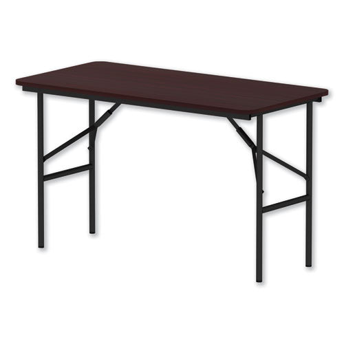 Wood Folding Table, Rectangular, 48w X 23.88d X 29h, Mahogany