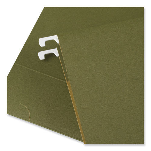 Box Bottom Hanging File Folders, 1" Capacity, Legal Size, 1/5-cut Tabs, Standard Green, 25/box