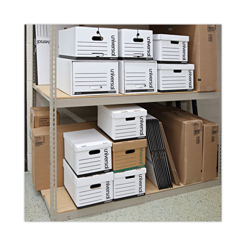 Deluxe Quick Set-up String-and-button Boxes, Legal Files, White, 12/carton