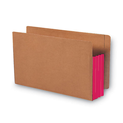 Redrope Drop-front End Tab File Pockets, Fully Lined 6.5" High Gussets, 3.5" Expansion, Legal Size, Redrope/red, 10/box