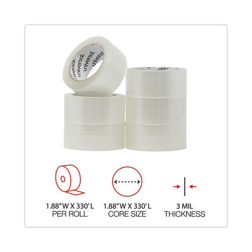 Deluxe General-purpose Acrylic Box Sealing Tape, 1.7 Mil, 3" Core, 1.88" X 109 Yds, Clear, 6/pack