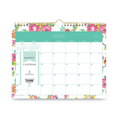 Day Designer Peyton Academic Wall Calendar, Floral Artwork, 11 X 8.75, White Sheets, 12-month (july-june): 2022-2023