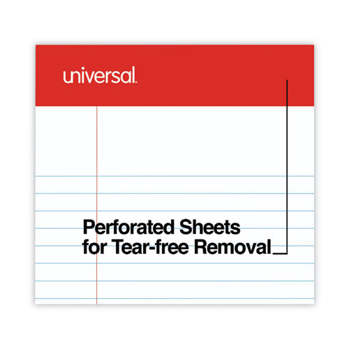 Perforated Ruled Writing Pads, Narrow Rule, Red Headband, 50 White 5 X 8 Sheets, Dozen