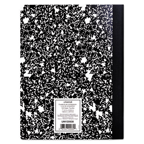 Composition Book, Wide/legal Rule, Black Marble Cover, (100) 9.75 X 7.5 Sheets