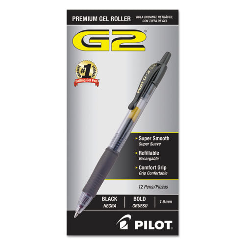 G2 Premium Gel Pen, Retractable, Fine 0.7 Mm, Blue Ink, Smoke Barrel, 2/pack