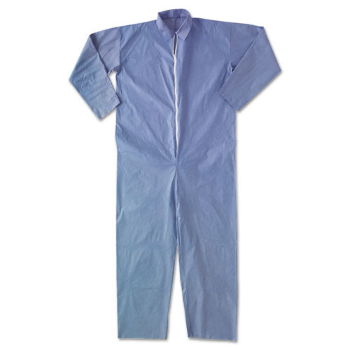 A65 Zipper Front Hood And Boot Flame-resistant Coveralls, Elastic Wrist And Ankles, X-large, Blue, 25/carton