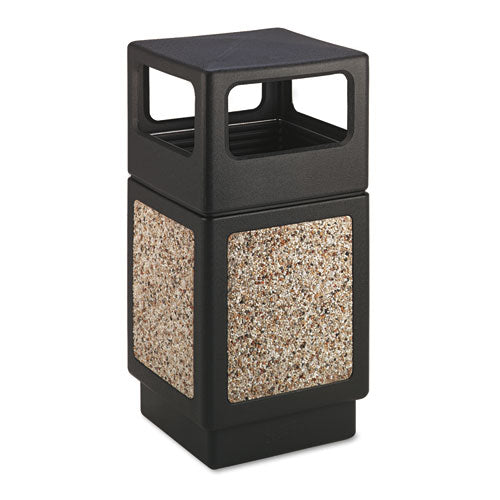 Canmeleon Aggregate Panel Receptacles, 15 Gal, Polyethylene/stainless Steel, Black