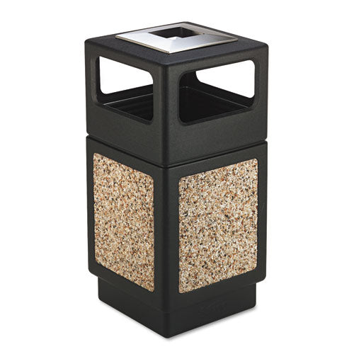 Canmeleon Aggregate Panel Receptacles, 15 Gal, Polyethylene/stainless Steel, Black