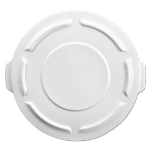 Round Flat Top Lid, For 32 Gal Round Brute Containers, 22.25" Diameter, White