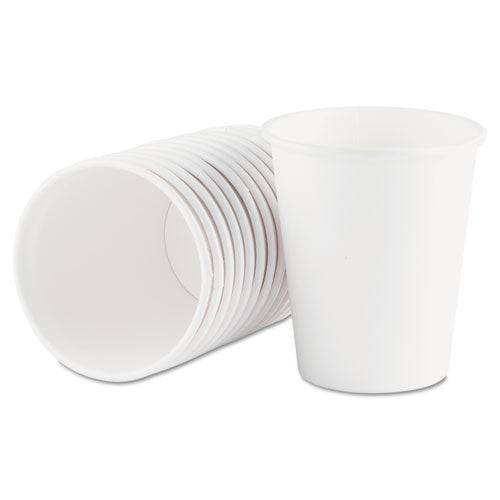 Paper Hot Cups, 10 Oz, White, 50/sleeve, 20 Sleeves/carton