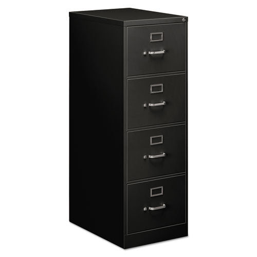 Economy Vertical File, 4 Letter-size File Drawers, Black, 15" X 25" X 52"