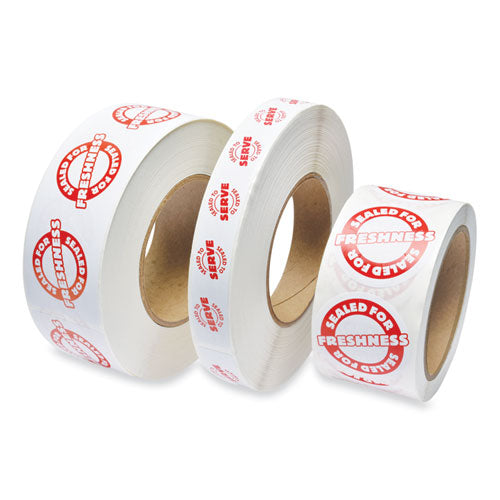 Tamper Seal Label, 1.88 X 6, Red/white, 500/roll, 4 Rolls/carton