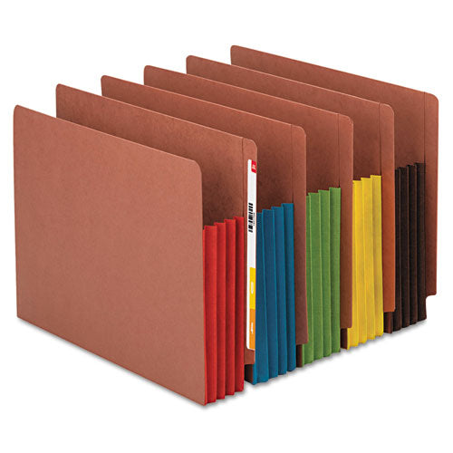 Redrope Drop-front End Tab File Pockets, Fully Lined 6.5" High Gussets, 3.5" Expansion, Letter Size, Redrope/red, 10/box