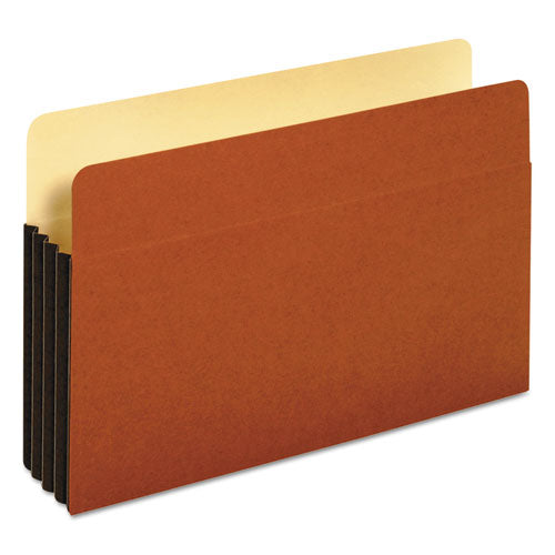File Pocket With Tyvek, 5.25" Expansion, Letter Size, Redrope, 10/box