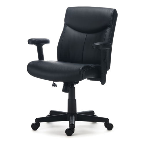 Alera Harthope Leather Task Chair, Supports Up To 275 Lb, Black Seat/back, Black Base