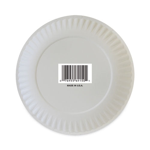 Coated Paper Plates, 6" Dia, White, 100/pack, 12 Packs/carton