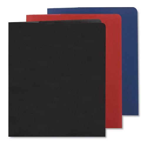 Lockit Two-pocket Folder, Textured Paper, 100-sheet Capacity, 11 X 8.5, Dark Blue, 25/box