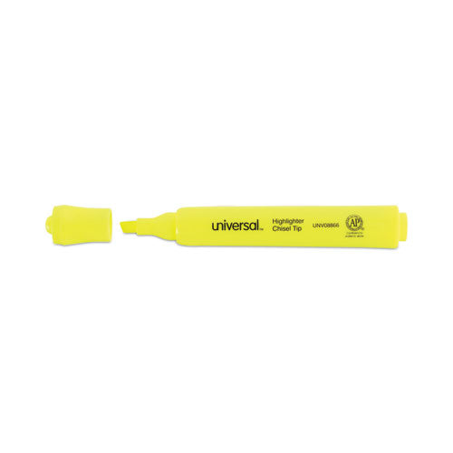 Desk Highlighter Value Pack, Fluorescent Yellow Ink, Chisel Tip, Yellow Barrel, 36/pack