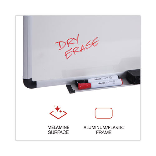 Modern Melamine Dry Erase Board With Aluminum Frame, 24 X 18, White Surface