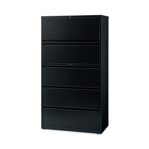 Lateral File Cabinet, 5 Letter/legal/a4-size File Drawers, Black, 30 X 18.62 X 67.62