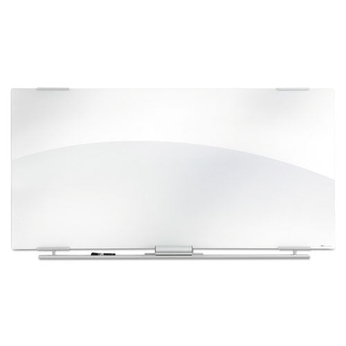 Clarity Glass Dry Erase Board With Aluminum Trim, 48 X 36, White Surface