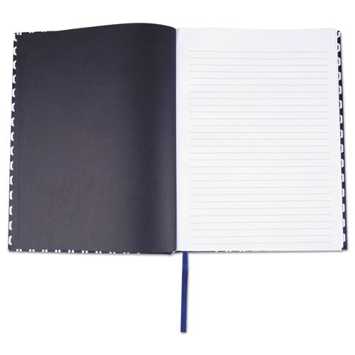 Casebound Hardcover Notebook, 1-subject, Wide/legal Rule, Dark Blue/white Cover, (150) 10.25 X 7.63 Sheets