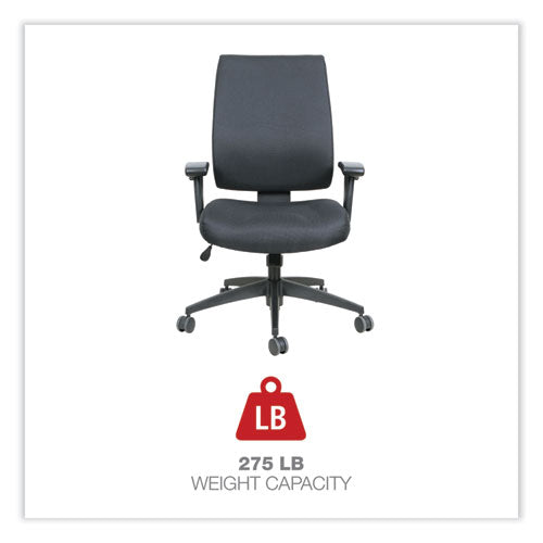 Alera Wrigley Series High Performance Mid-back Synchro-tilt Task Chair, Supports 275 Lb, 17.91" To 21.88" Seat Height, Black