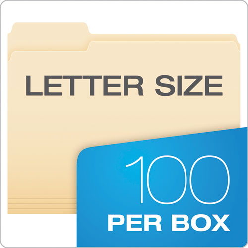 Manila File Folders, 1/3-cut Tabs: Left Position, Letter Size, 0.75" Expansion, Manila, 100/box