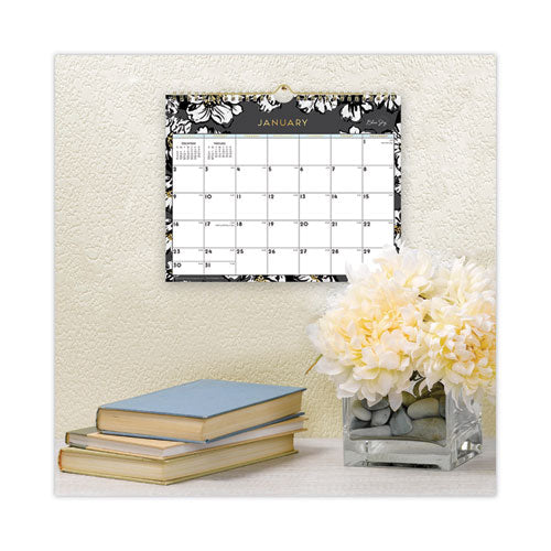 Baccara Dark Wall Calendar, Baccara Dark Floral Artwork, 11 X 8.75, White/black Sheets, 12-month (jan To Dec): 2023