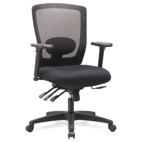 Alera Envy Series Mesh Mid-back Multifunction Chair, Supports Up To 250 Lb, 17" To 21.5" Seat Height, Black