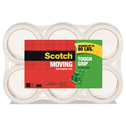 Tough Grip Moving Packaging Tape, 3" Core, 1.88" X 38.2 Yds, Clear, 3/pack