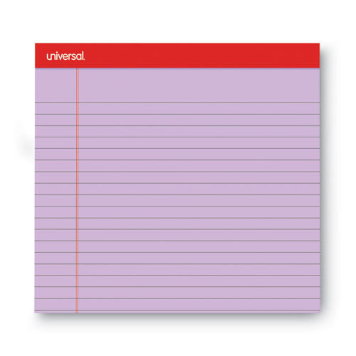 Colored Perforated Ruled Writing Pads, Wide/legal Rule, 50 Assorted Color 8.5 X 11.75 Sheets, 6/pack