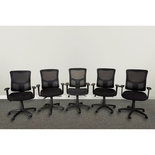 Alera Elusion Ii Series Mesh Mid-back Swivel/tilt Chair, Adjustable Arms, Supports 275lb, 17.51" To 21.06" Seat Height, Black