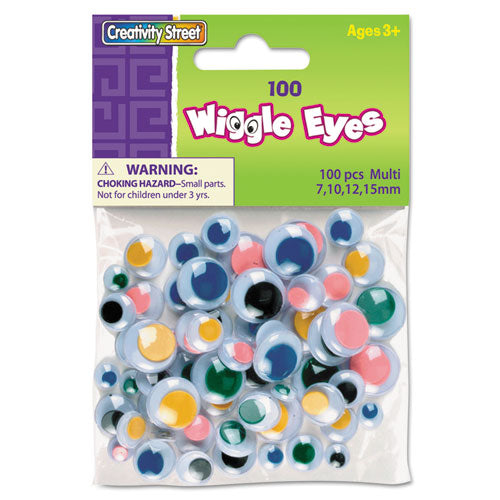 Wiggle Eyes Assortment, Assorted Sizes, Black, 100/pack