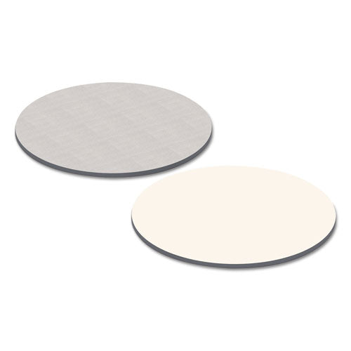 Reversible Laminate Table Top, Round, 35.5" Diameter, White/gray