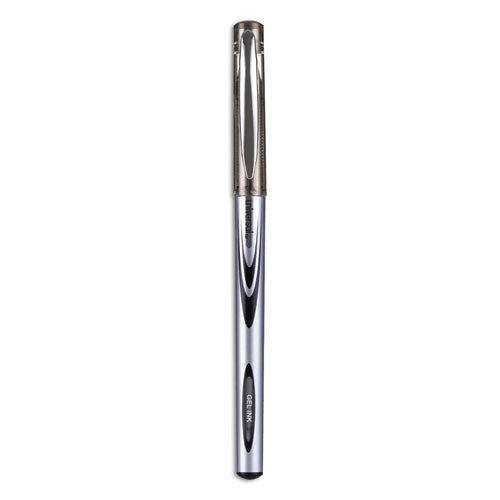 Gel Pen, Stick, Medium 0.7 Mm, Black Ink, Silver/black Barrel, Dozen