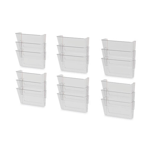 Wall File, 3 Sections, Legal Size 16" X 4" X 14", Clear, 3/set