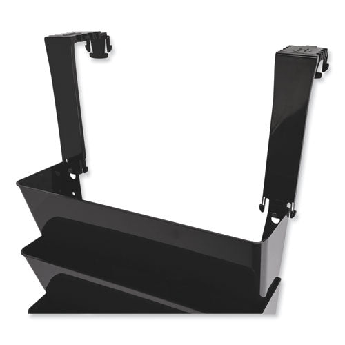 Two Break-resistant Plastic Partition Brackets, For 2.63 To 4.13 Wide Partition Walls, Black, 2/pack