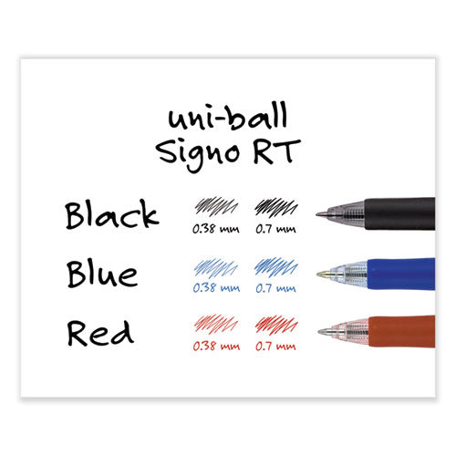 Signo Gel Pen, Retractable, Medium 0.7 Mm, Red Ink, Red/metallic Accents Barrel, Dozen
