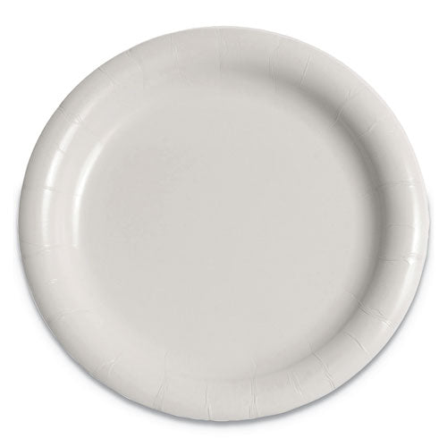 Bare Eco-forward Clay-coated Mediumweight Paper Plate, 9" Dia, White, 125/pack, 4 Packs/carton