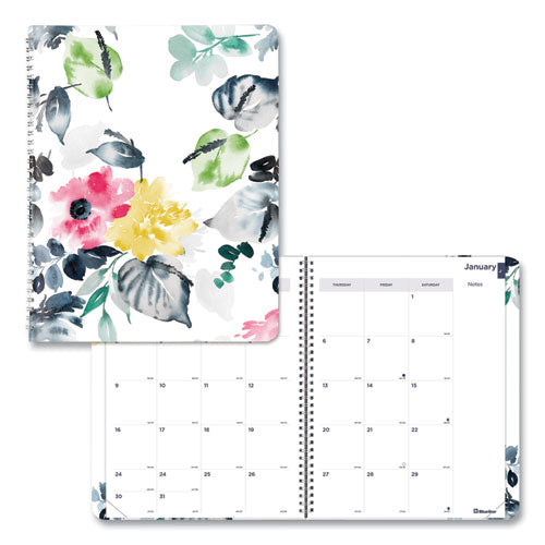Monthly 14-month Planner, Floral Watercolor Artwork, 11 X 8.5, Multicolor Cover, 14-month (dec To Jan): 2022 To 2024