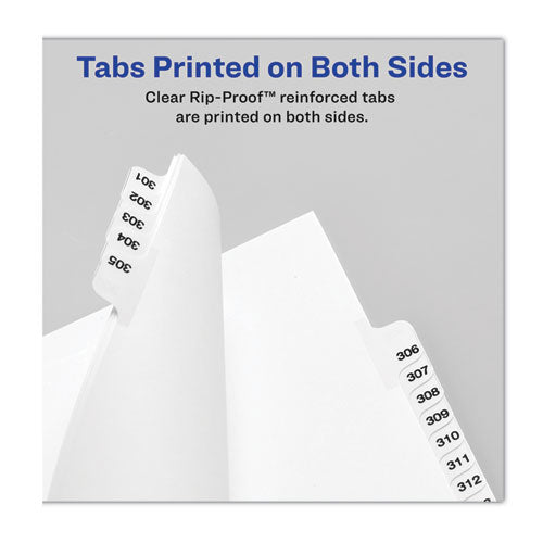 Preprinted Legal Exhibit Side Tab Index Dividers, Avery Style, 10-tab, 57, 11 X 8.5, White, 25/pack, (1057)