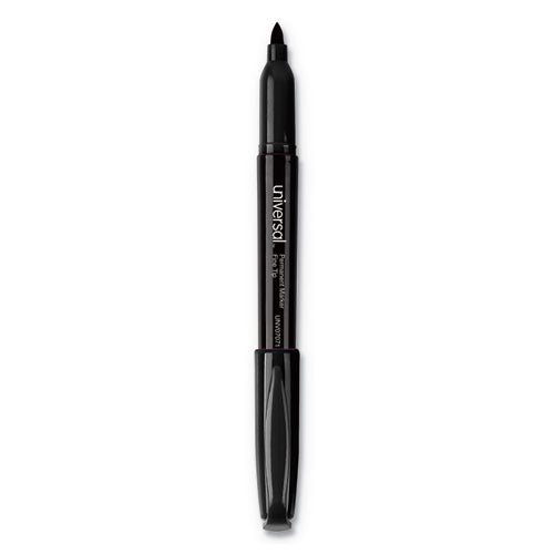 Pen-style Permanent Marker, Fine Bullet Tip, Black, Dozen